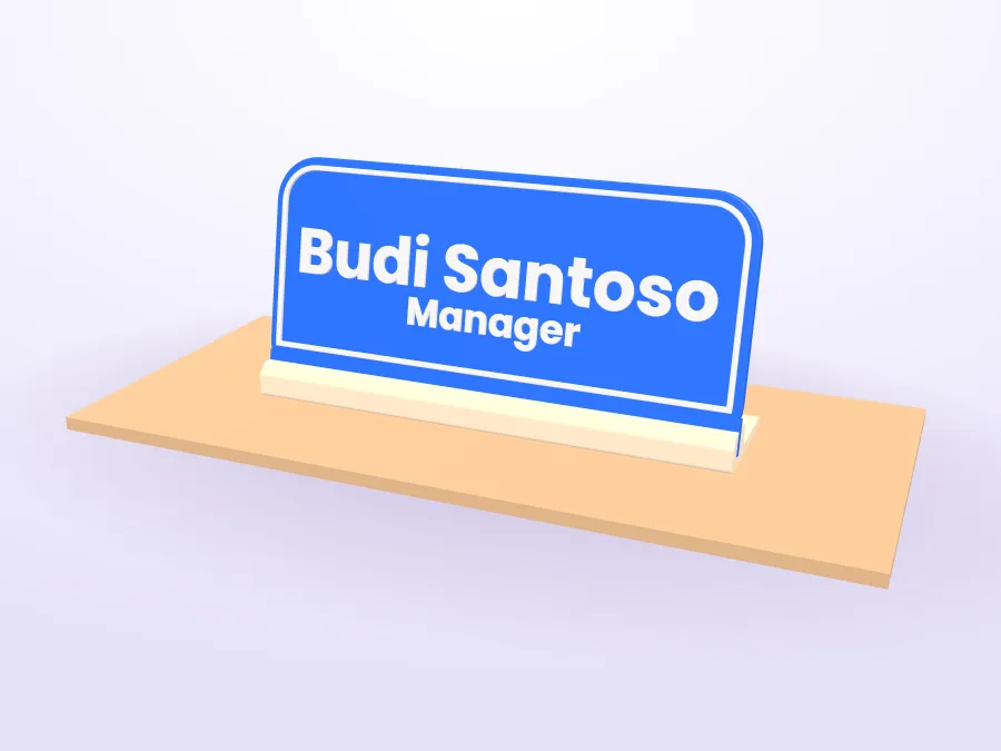 Label Meja Berdiri
